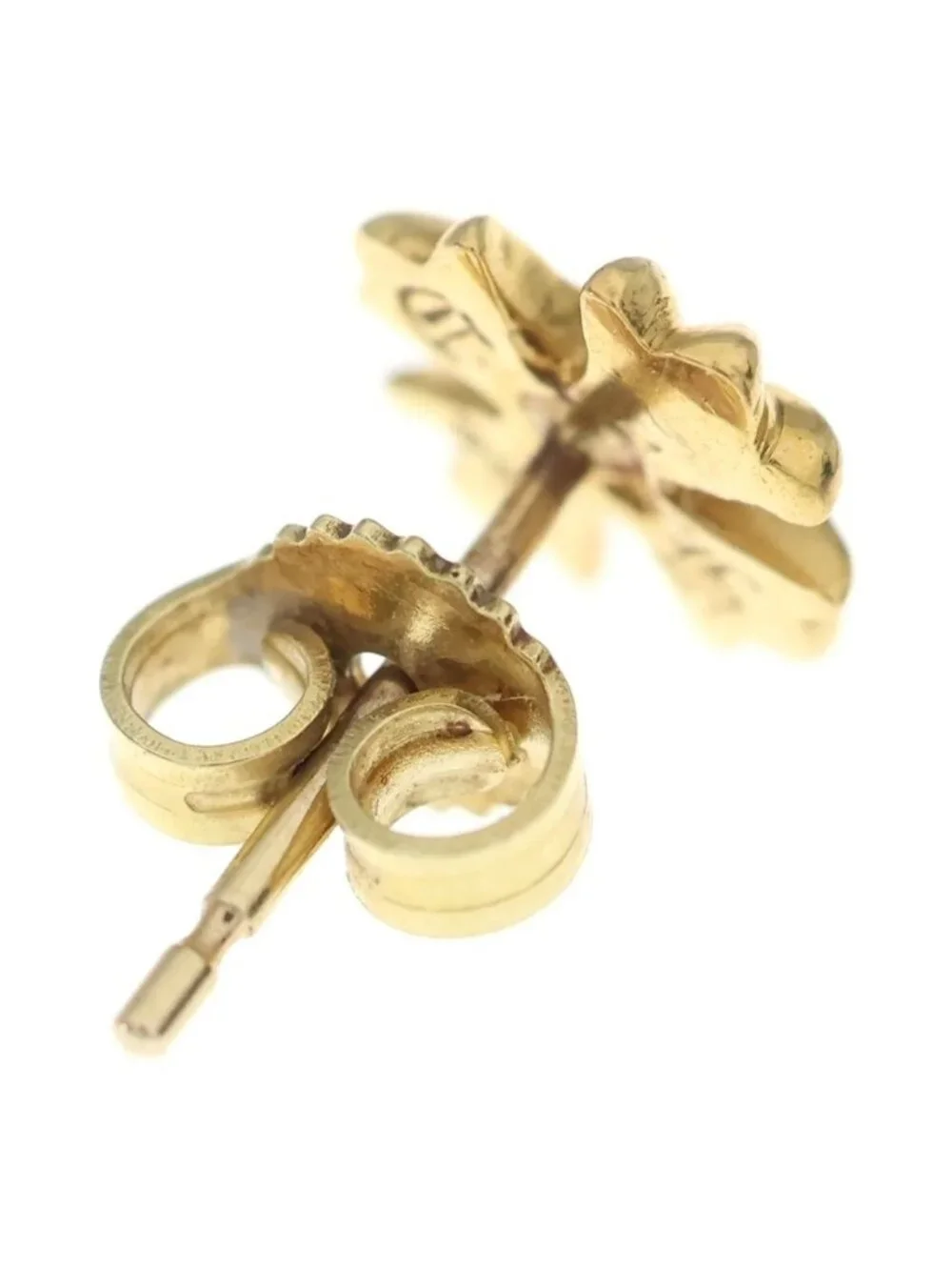 Chrome Hearts 22K No2 CH Plus Stud Gold Earrings
